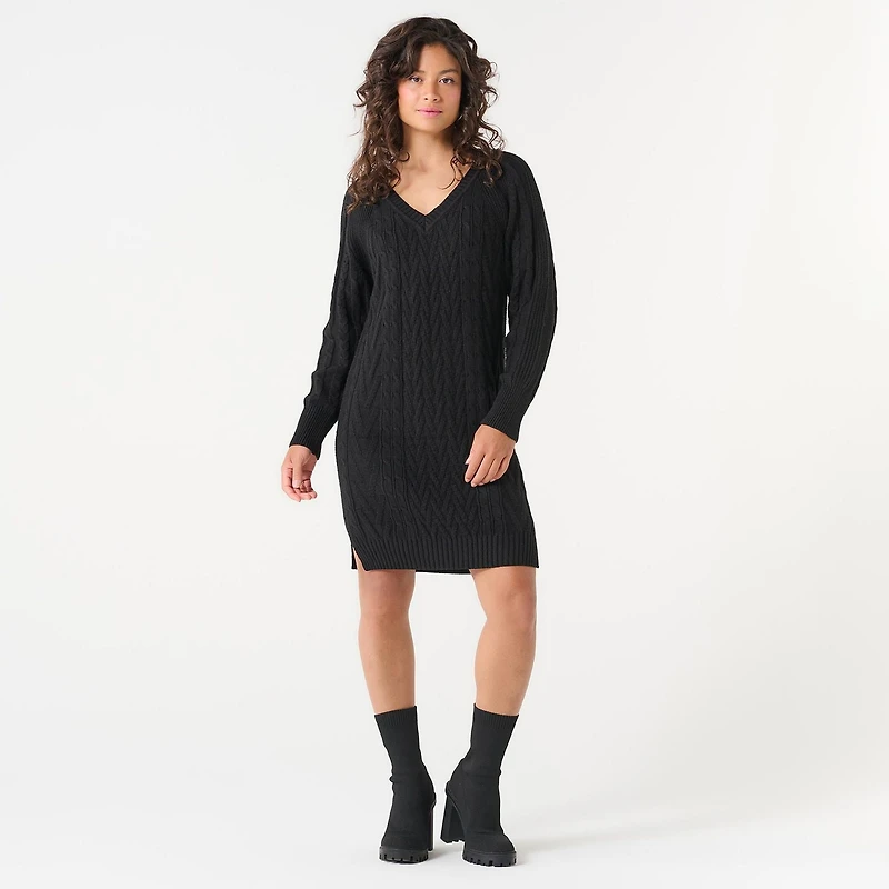DV V-NECK SWEATER DRESS