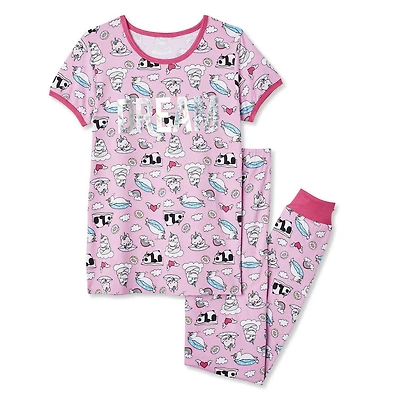 George Girls' Tee and Jogger 2-Piece Pajama Set