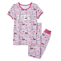 George Girls' Tee and Jogger 2-Piece Pajama Set