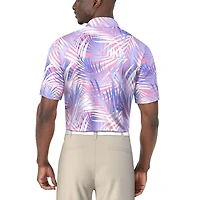 PGA TOUR Course Essentials Men's Palm Leaf Print Short Sleeve Polo Shirt