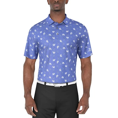PGA TOUR Course Essentials Men's Golf Conversational Print Short Sleeve Polo Shirt