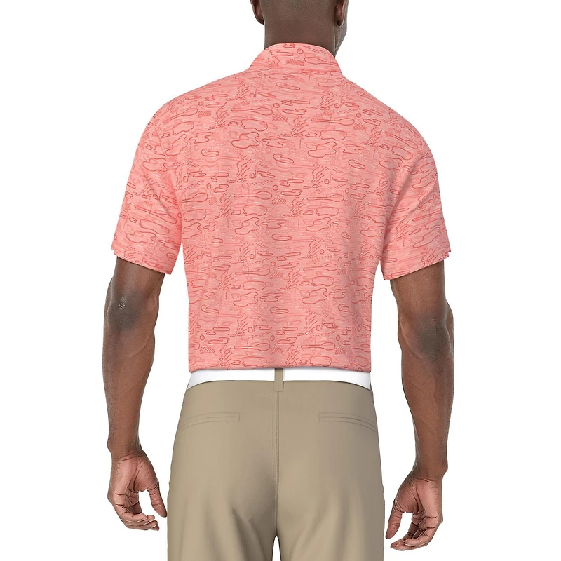 PGA TOUR Course Essentials Men's Linear Conversational Print Short Sleeve Polo Shirt