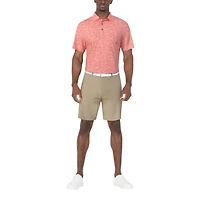 PGA TOUR Course Essentials Men's Linear Conversational Print Short Sleeve Polo Shirt
