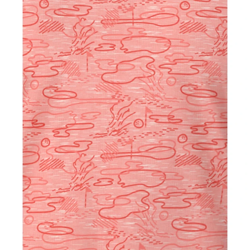 PGA TOUR Course Essentials Men's Linear Conversational Print Short Sleeve Polo Shirt