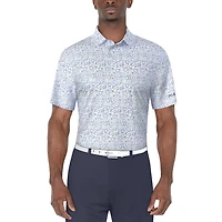 PGA TOUR Course Essentials Polo à manches courtes imprimé fleurs abstraites pour hommes