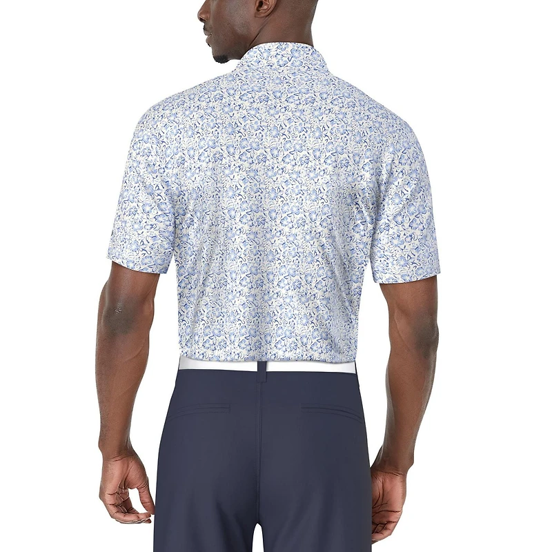 PGA TOUR Course Essentials Polo à manches courtes imprimé fleurs abstraites pour hommes