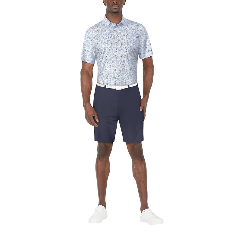 PGA TOUR Course Essentials Polo à manches courtes imprimé fleurs abstraites pour hommes