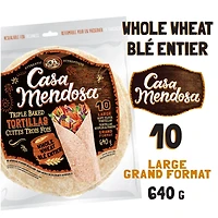 Casa Mendosa Whole Wheat 10" Large Tortillas, 10 ct, 640 g