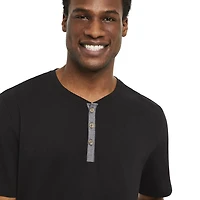 George Men's Henley and Short Pajamas 2-Piece Set