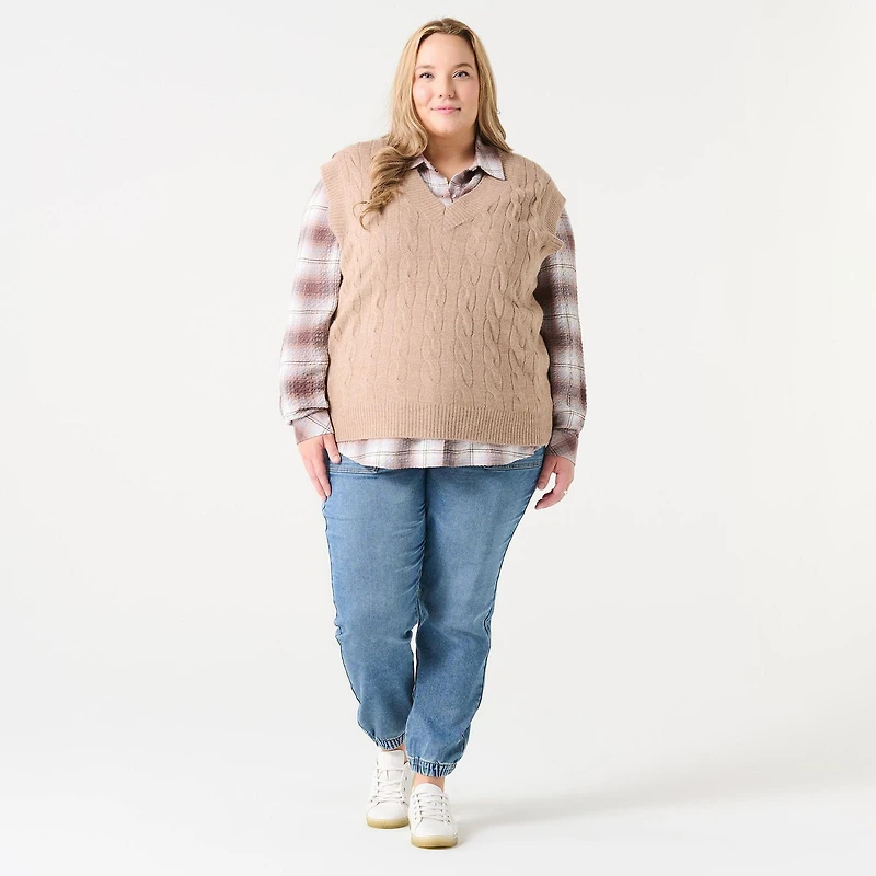 DV Gilet pull en tricot de câble