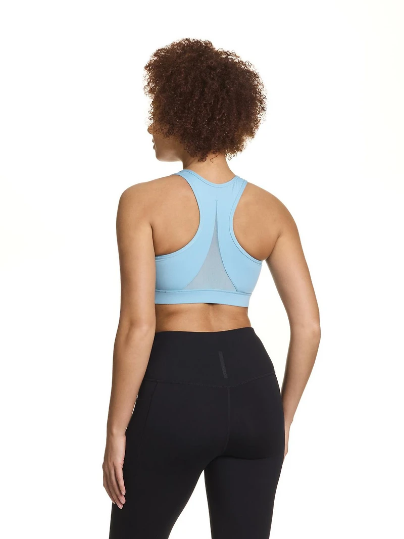 Reebok Women's Stronger Sports Bra with Mesh Panel and Removable Cups
