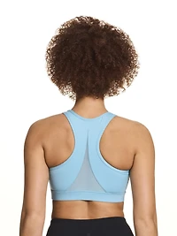 Reebok Women's Stronger Sports Bra with Mesh Panel and Removable Cups