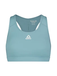 Reebok Women's Stronger Sports Bra with Mesh Panel and Removable Cups
