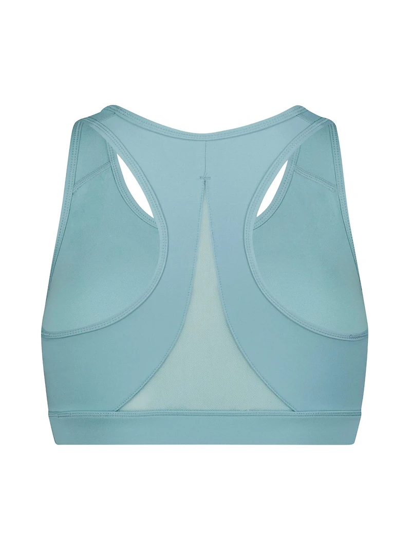 Reebok Women's Stronger Sports Bra with Mesh Panel and Removable Cups