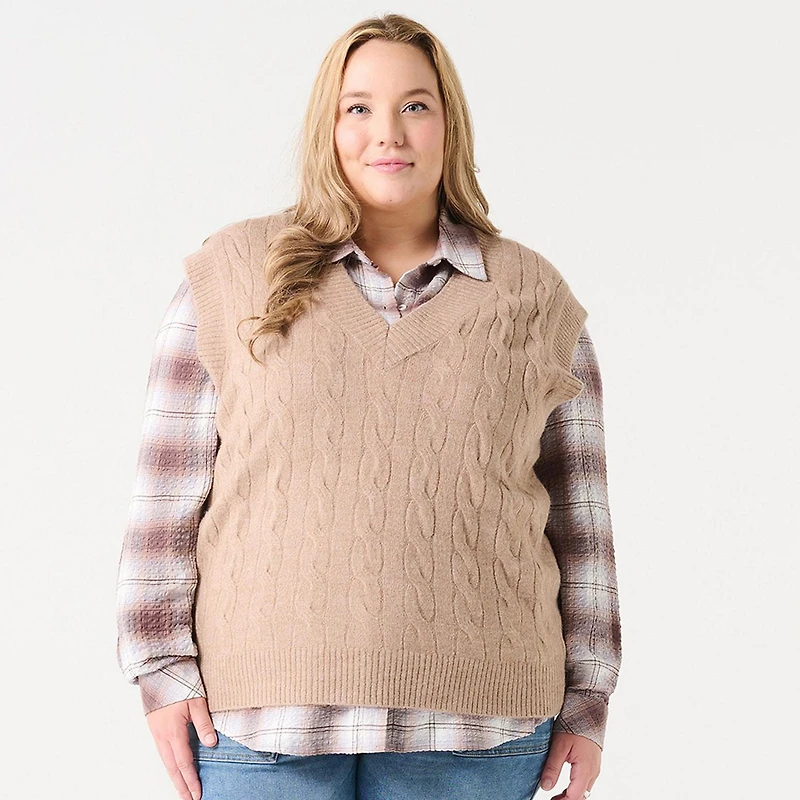 DV CABLE KNIT SWEATER VEST