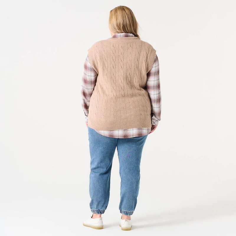 DV Gilet pull en tricot de câble