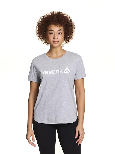 Reebok T-shirt en jersey à manches courtes Identity pour femme – Confort doux toute la journée
