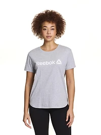 Reebok T-shirt en jersey à manches courtes Identity pour femme – Confort doux toute la journée