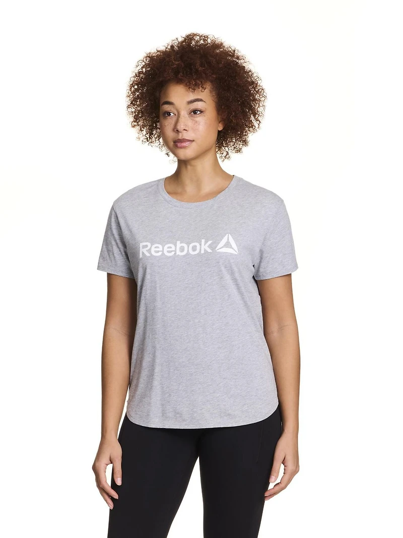 Reebok T-shirt en jersey à manches courtes Identity pour femme – Confort doux toute la journée