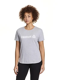 Reebok T-shirt en jersey à manches courtes Identity pour femme – Confort doux toute la journée