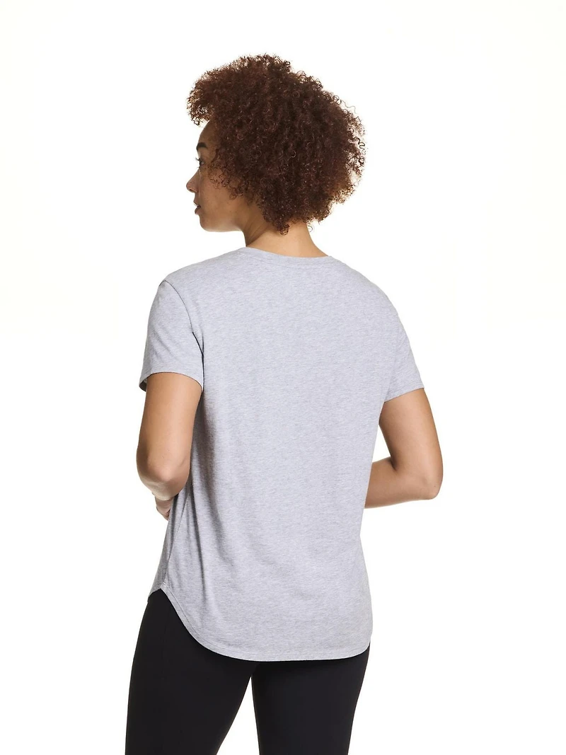 Reebok T-shirt en jersey à manches courtes Identity pour femme – Confort doux toute la journée