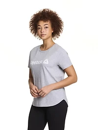 Reebok T-shirt en jersey à manches courtes Identity pour femme – Confort doux toute la journée
