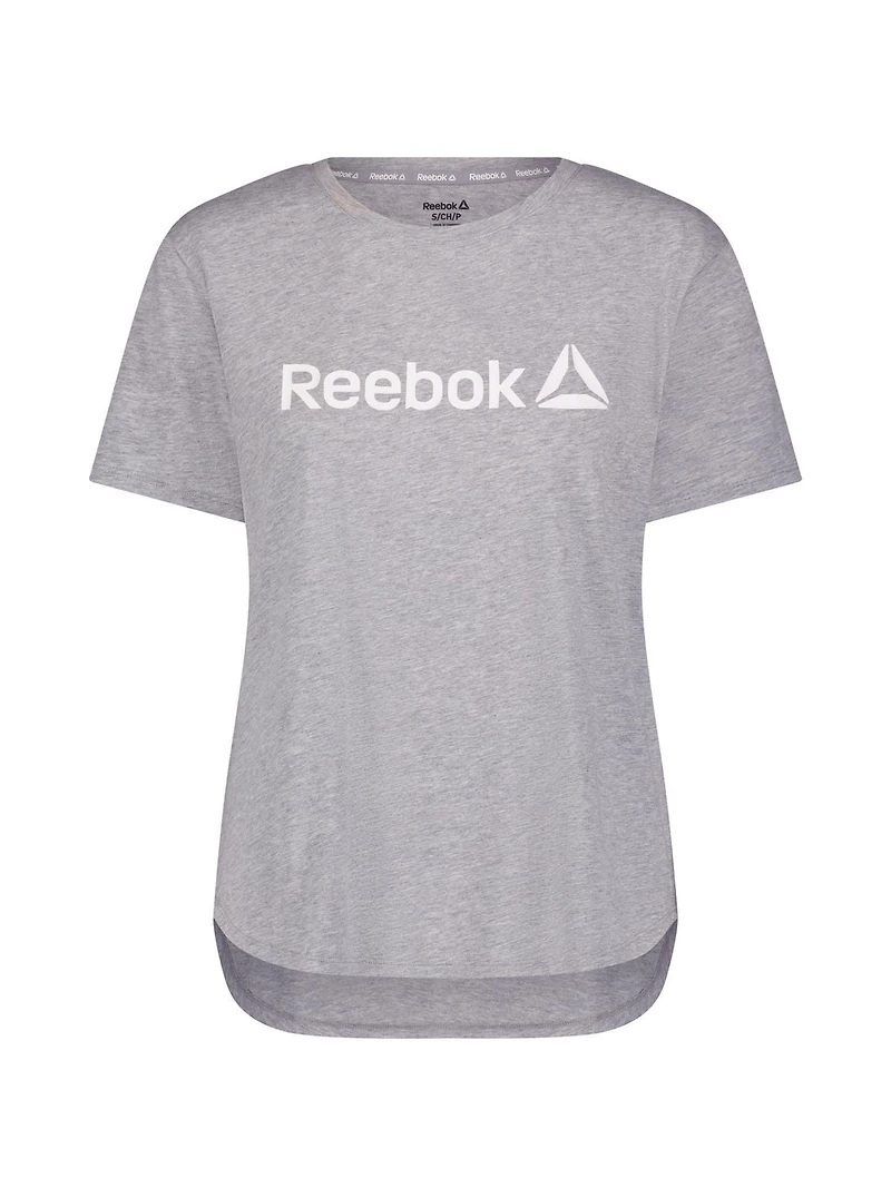 Reebok T-shirt en jersey à manches courtes Identity pour femme – Confort doux toute la journée