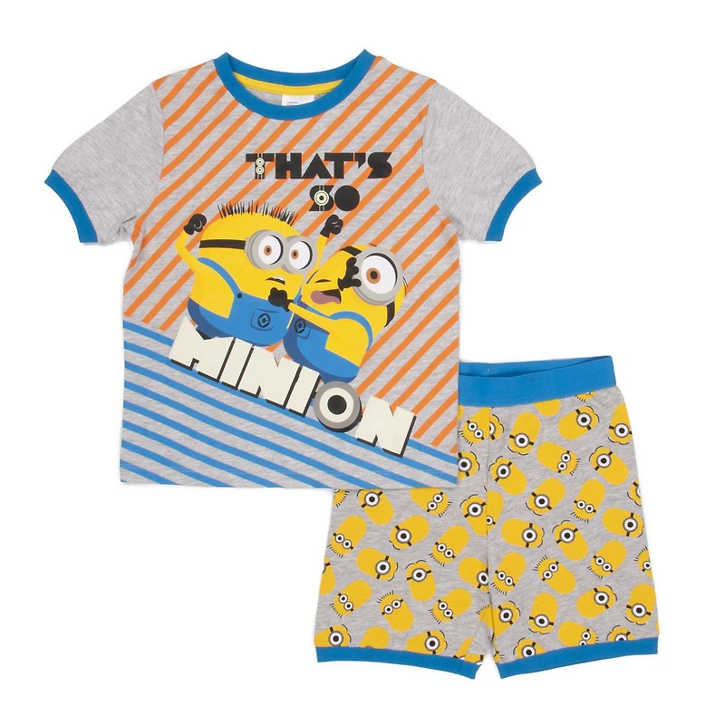 Minions/DME Ensemble de pyjama 2 pièces à manches courtes et culottes pour garcons