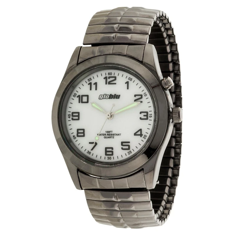 Montre analogique à bracelet extensible bronze industriel Globlu pour hommes