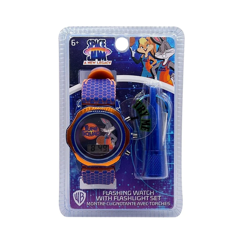 Space Jam Digital Flashing Watch with Flashlight Set