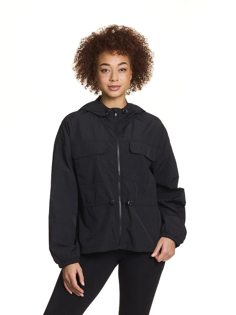Reebok Veste tissée Reflex entièrement zippée pour femmes avec poches et taille réglable