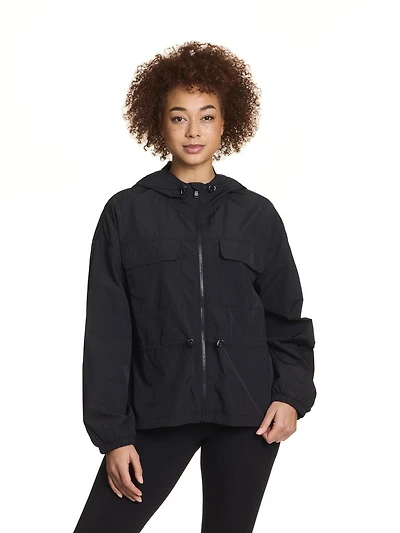 Reebok Veste tissée Reflex entièrement zippée pour femmes avec poches et taille réglable