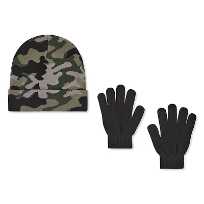 Ensemble 2 pièces avec tuque camouflage et gants George pour garçons