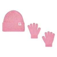 Ensemble 2 pièces avec tuque au revers roulé et gants George pour petites filles