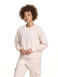 Reebok Feels Good Meet & Greet Crew French Terry Sweat-shirt pour femme Tailles XS-2XL