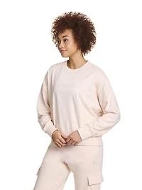 Reebok Feels Good Meet & Greet Crew French Terry Sweat-shirt pour femme Tailles XS-2XL