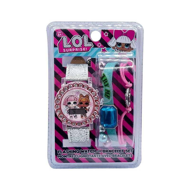 LOL Surprise Kids flashing dial LCD Watch With Bracelet Set