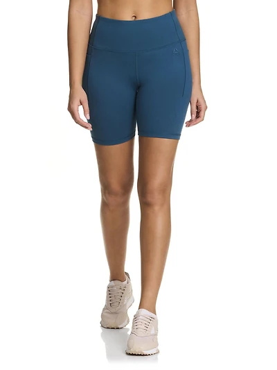 Reebok Women’s ‘Reflex’ High-Rise 7” Inseam Biker Shorts with Pockets, Sizes XS-2XL