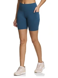 Reebok Women’s ‘Reflex’ High-Rise 7” Inseam Biker Shorts with Pockets, Sizes XS-2XL