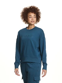 Reebok Women's Feels Good Meet & Greet Crew French Terry Sweatshirt