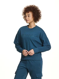 Reebok Women's Feels Good Meet & Greet Crew French Terry Sweatshirt