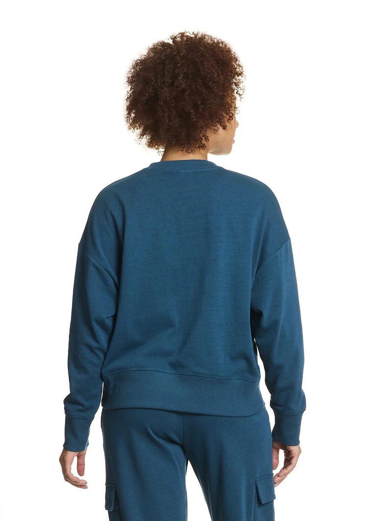 Reebok Women's Feels Good Meet & Greet Crew French Terry Sweatshirt