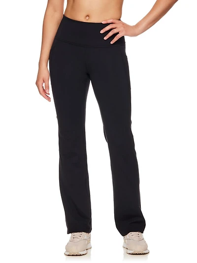 Reebok Pantalon actif quotidien taille haute pour femme avec poches, entrejambe de 31 po