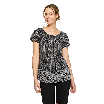 Iyla Women's Burnout Peasant Top