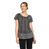 Iyla Women's Burnout Peasant Top