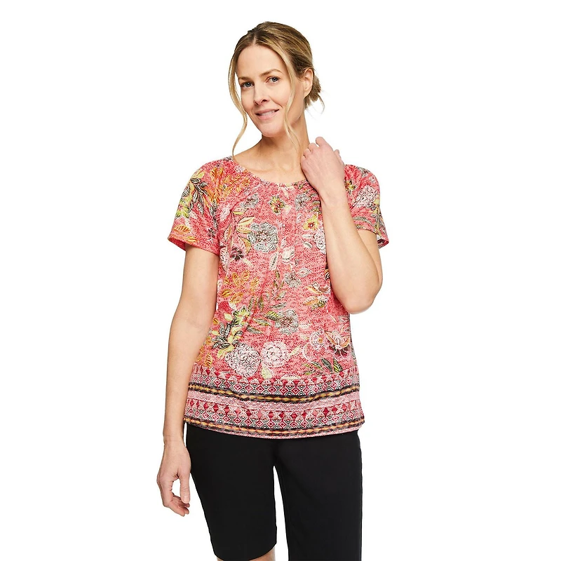 Iyla Women's Burnout Peasant Top