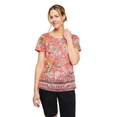 Iyla Women's Burnout Peasant Top