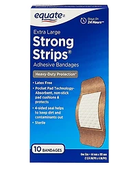 Pansements adhésifs Extra grand strong strips Equate 50 pansements