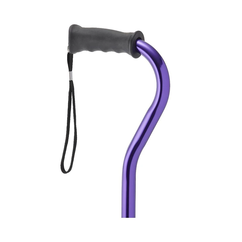 Medline Aluminum Offset Cane with Gel Grip, Purple