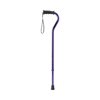 Medline Aluminum Offset Cane with Gel Grip, Purple